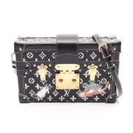 【二手】LOUIS VUITTONPetite Malle Catgram 單肩包 M44437 黑色 PVC 塗層帆布 皮革 Petite Malle