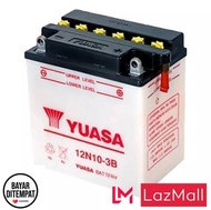 Aki Motor Aki Yuasa Basah Aki Motor Basah Aki 12Volt 10  Ampere 12N10-3B Vespa (PX-150 Excel th '90,