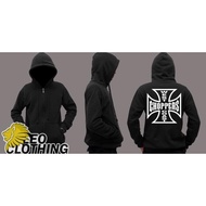 Chopper West Coast Black Zipper Hoodie Jacket Men's Distro Sweater FleeceWanita POLOS