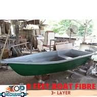 Body BOT Fiber 8 Feet 3 Layer Heavy Duty Fibre Boat Semi Round Shape Fishing Bot 8 kaki - Random Col