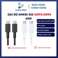 Anker A81F5/A81F6 322 60W Fast Charging Cable with C To C Port 0.9m 1.8m -