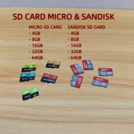 MICRO / SANDISK SD CARD MEMORY PHONE STORAGE 4GB / 8GB / 16GB / 32GB /64GB SAVE PHOTOS VIDEOS KAD ME