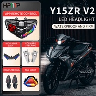 Y15ZR V2 PNP LED HEADLAMP FRONT/REAR TURN SIGNAL PILOT LAMP TAIL LIGHT LAMPU DEPAN RGB HPMP TST APP REMOTE CONTROL Y15 V2 MOTORCYCLE ACCESSORIES