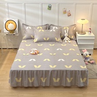 1 cái tấm ga trải giường in hình Hàn Quốc bọc bảo vệ nệm Ga Trải Giường váy 5/6feet (không có vỏ gối