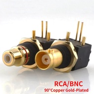 PCB Board 90° Lotus Female Connector PCB Board NBC Female Connector Copper Gold-plated 90 Degree RCA