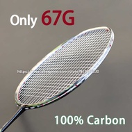SK 100% Full Carbon Fiber er Light 7U 67G Badminton Rackets Strungs Max Tension 30Lbs Professional