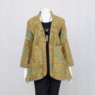 Blazer Tricot Batik Solo Atasan Kerja Blazer Kantor Outer Batik Wanita