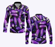 Baju Jersey Kaos Uniseks Motif Sayuran Terong Ungu Full Printing Lengan Pendek Gaya Casual