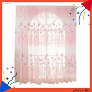 [PO] Fine Workmanship Window Treatment Wear Resistant Polyester Flower Pattern Rod Pocket Sheer Curtain Panel for Home