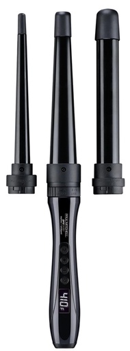 Pro Tools Express Ion Unclipped 3-in-1 Ceramic Interchangeable Curling Wand, 3 Barrels for Multiple