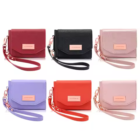Girls Hand Strap Wallet Leather Phone Case Fit For Samsung Galaxy Z Flip 8 Flip7 6 5 4 3 5g Flip5 Fl