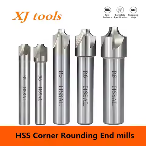 2/4Flute R1-R12.5mm HSS Corner Rounding End Mills,Ball Nosed End Mill Concave Radius Milling Cutters
