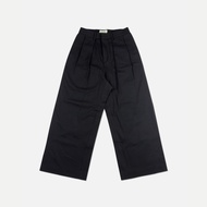 GOERS STUDIO Double Pleated Wide Leg Denim Pants - Black