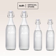 (Pack of 2) AUTH Swing Top Glass Bottles with Ceramic Caps - 500ML/1 Liter, - Clear Glass Bottle for