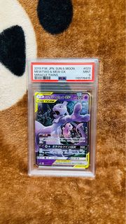 PSA9 不議價 有貨(請出價及留電話 Wtsapp回覆 Pls bid n Leave Tel) PTCG TCG PSA 9 Mewtwo Mew GX RR Miracle Twins 超夢 夢