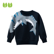 27Kids Brand Children's Clothing Autumn and Winter Clothing Shark Boy Fleece Hoodie Children Clothes plus Fleece Shirt Baby Pullover