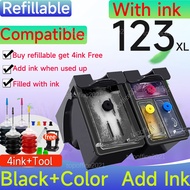 Compatible HP 123 ink HP123XL ink Cartridge refillable for HP 1112/2130/2132/3630/3830/4510/4520