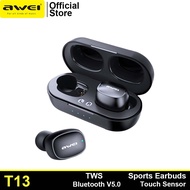Awei T13 TWS Wireless Bluetooth Earphone Headphones Sport Handsfree Headset Earbuds With Microphone