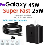 Super 25W/45W Fast Charger Head Kit With 1.5M Type C Charging Cable For Samsung S20/21/22 A70/71