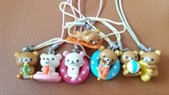 1套7個 Rilakkuma 全新正版 San-x 日版 綠茶 ITOEN 鬆弛熊 輕鬆小熊 拉拉熊 白熊 牛奶熊 啡熊 公仔 bear 迷你 吊飾 掛件