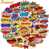 50pcs Buzzword Matte Sticker Text Bomb Pow Graffiti Funny Stickers to DIY Laptop Skateboard Car Guit