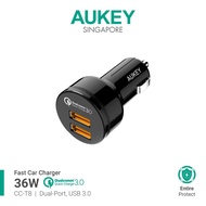 SG5 Aukey CC-T8 36W Dual Port Qualcomm Quick Charge 3.0 Car Charger