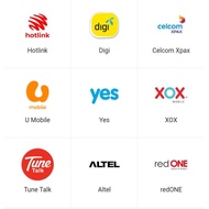 Topup Prepaid Reload Pin RM5 RM10 RM30 RM50 YES MAXIS DIGI CELCOM XOX TUNETALK UMOBILE