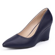 IDIFU IN3 Wedges for Women Closed Toe Wedge Pumps Low Heel Pointed Toe Wedge Shoes Work Wedding Brid