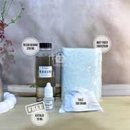 PAKET RESIN 250 GRAM TALC KATALIS MAT FIBER TALC Recine Resine Talk Catalyst Serat Matjushi Dempul P