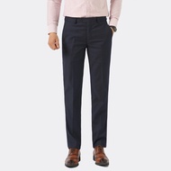 Quần âu nam Vulcano màu xanh navy màu đen cao cấp cạp không chun dáng slimfit lịch lãm 3008