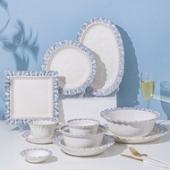 LORA Home JS3 J4 Smoke Blue Tableware Creative Series Dish Set Kiln-turned Simple Household Ceramic 