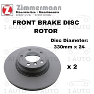 (MADE IN GERMANY) ZIMMERMANN FRONT BRAKE DISC ROTOR 330mm BMW F30 328i F34 GT 328i F32 428i F36