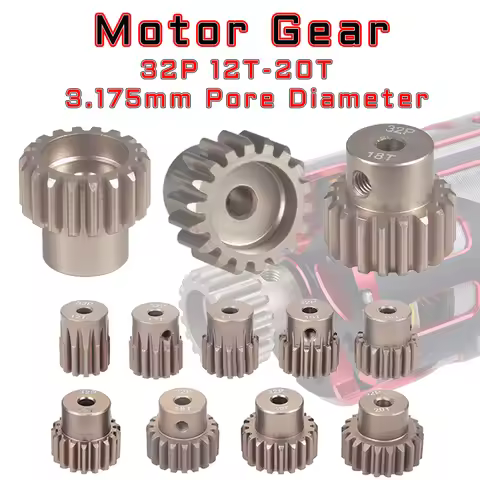32P M0.8 3.175mm 12T 13T 14T 15T 16T 17T 18T 19T 20T Aluminum Alloy Metal Pinion Motor Gear For 1/10