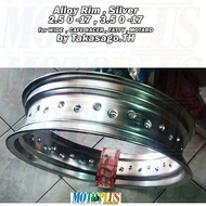Alloy Rim , Silver 2.5 0 -17 , 3.5 0 -17 for WIDE  , CAFE RACER , FATTY , MOTARD  by Takasago.TH