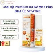 Chai xịt D3K2 dạng xịt kết hợp DHA hỗ trợ bé tăng chiều cao tối đa Vitatree Premium D3K2MK7 Plus DHA