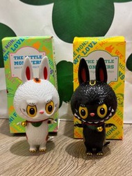 中古已開新淨the little monsters series 2 黑白招財貓 zimomo Labubu 一對