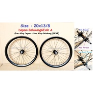 Rim Alloy  20x13/8 untuk basikal fixie , folding bike 20x13/8