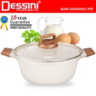 DESSINI ITALY 24CM Maifan Stone Casserole Induction Non Stick Pot Bowl Pan Cookware Tool PERIUK