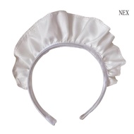 Wide Ruffle Headbands for Women Cosplay White Maid Headwear Gothic Accessories