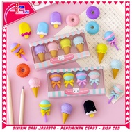AS Eraser 4 pcs/set cute eraser ice cream shape lollipop eraser donut eraser sweet character pencil 