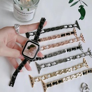 W27pro W17 IWO8 Watch Strap Women Luxury Chanel Style 45/44/42/41/40/38mm Leather Steel Bracelet for