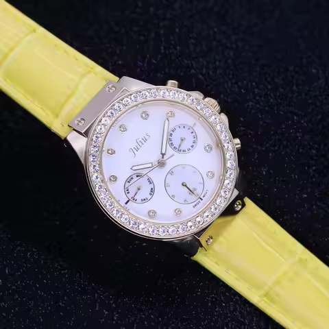 Real Multifunctions Lady Women's Watch ISA Mov't Fine Sport Hours New Fashion Real Leather Girl's Bi