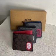 ** C8297 Compact ID 3 IN 1 Wallet Signature Canvas With Patch Men Short Dompet Lelaki 8297