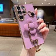 Luxury Floral Element Purple 3D Flower Spinner Heart Decoration Stand Phone Case Flower Floral Spinn