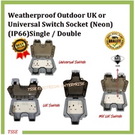 13A Outdoor Wall Switch Socket IP66 WeatherProof Power Outlet UK Standard/Universal Switch / MK Swit
