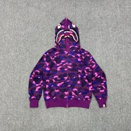 Bape雙帽迷彩鯊魚連帽衛衣外套