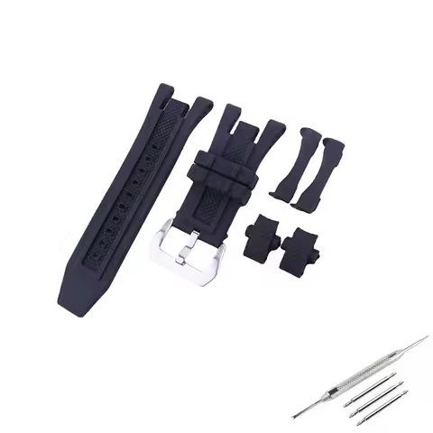 Watch accessories 32mm Rubber watch band Compatible for Invicta Russian Pro Diver Sports black silic