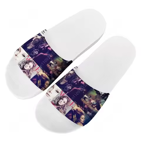 Adele Singer Poster Slippers Fashion Water Shoes Pop Mens Womens Beach Pool Sandals High Quality Sum