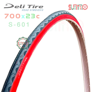 Vỏ tanh thép DELI 700x23c S-601 hông màu gắn xe đạp đua