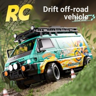 R RC Remote Control Racing Van Four-Wheel Drift High-Speed Charging with Light Replacement Tire Off-